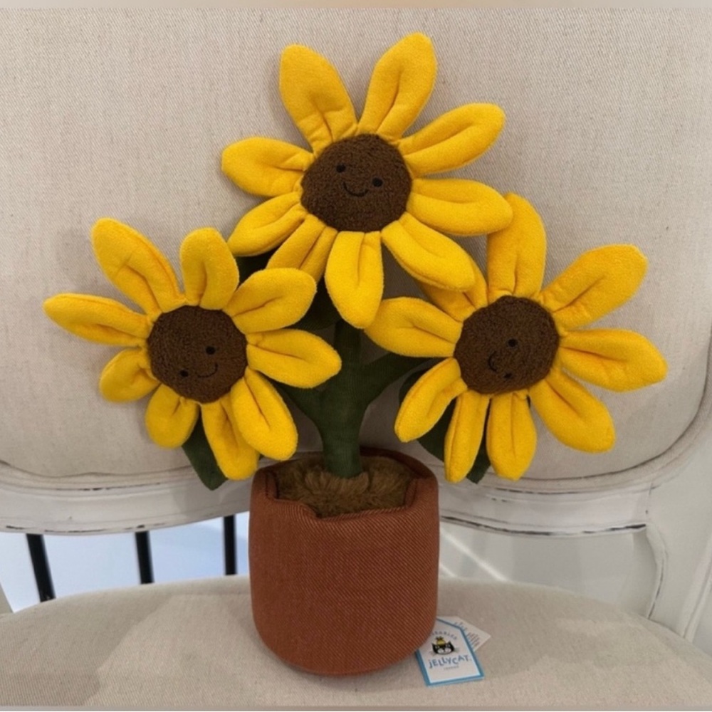 🌻 Very Rare NWT Jellycat Sunflower Amuseable Plants & Woodland Authentic